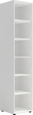 Produktbild von Büro Regal mit 45 cm Breite, weiß matt, mit 6 offenen Fächern - MOLLERUSA-132