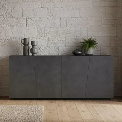 Imagen del producto de Apollo - Aparador, 200x43x86h cm Gris Pizarra, 2 Estantes, Hecho en Italia