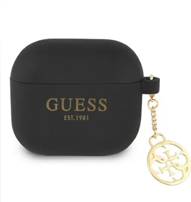 Produktbild von Guess 4G Charms Silikonhülle – Hülle AirPods 3 (Schwarz)