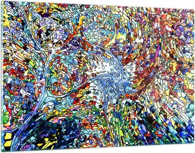 Produktbild von Bilder auf glas - Abstraktion modern - 120x80cm - Glasbilder - Wandbilder - Kunstdruck - zum Aufhängen bereit - Wanddekoration aus Glas - Glas Bilder - Wandbild auf Glas - Einteilig - GAA120x80-4045