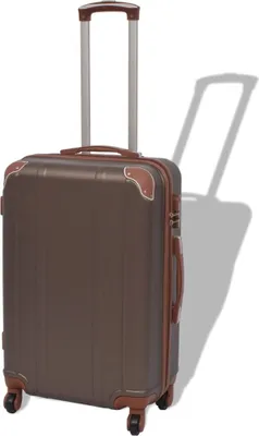 Image de vidaXL Ensemble de quatre trolleys à coque dure marron café