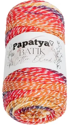 Immagine prodotto di Filato PAPATYA Cotone BLEND batik - 100 g, 225 m - Rosso, Arancione