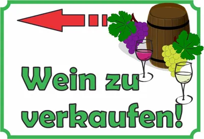 Produktbild von Wein zu verkaufen links Schild A6 (105x148mm)