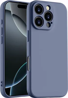 Produktbild von Hülle für iPhone 16 Pro Max Slim Liquid Silikon Gel Gummi Stoßfest Schutzhülle Grau