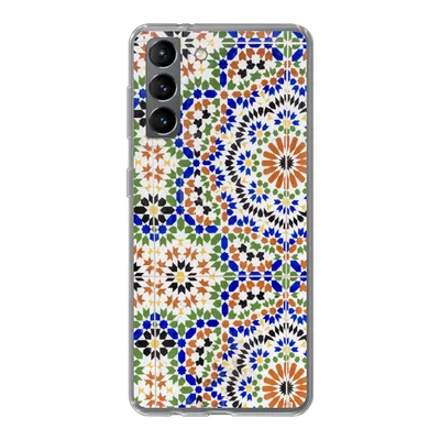 Produktbild von MuchoWow® Handyhülle Schutzhülle Hülle für Samsung Galaxy S21 Ein Mosaikdetail mit vielen verschiedenen Formen Silikon Softcase Handy Hülle - Softcase