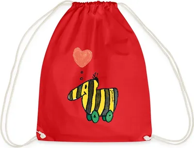 Produktbild von Spreadshirt Janosch Große Tigerente Mit Herz Liebe Turnbeutel, One size, Rot