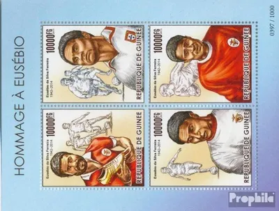 Produktbild von Briefmarken Guinea 2015 Mi 11373-11376 Kleinbogen (kompl. Ausgabe) postfrisch Eusebio