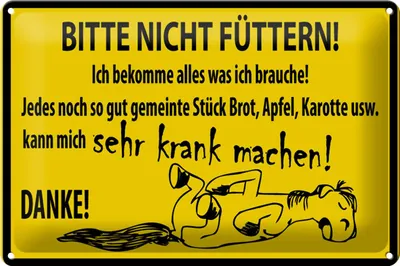 Produktbild von Blechschild Warnschild 30x20cm Bitte Nicht Füttern (Pferd)