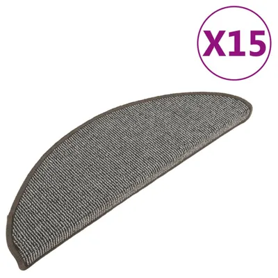 Produktbild von Treppenmatten 15 Stk. Grau 65x21x4 cm