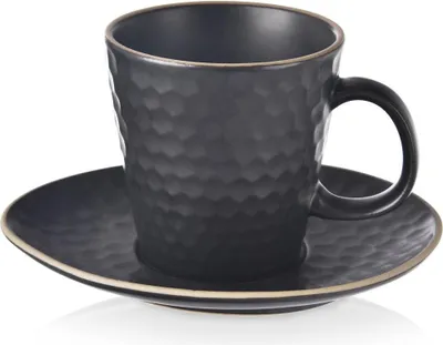 Immagine prodotto di Tazza in Vetroceramica con piattino nero TEA TIME 235 ml