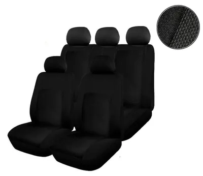 Immagine prodotto di Coprisedili universali per auto, set completo, 9 pezzi, nero