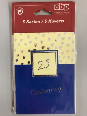 Produktbild von Silberhochzeit-Einladungen - 25. Hochzeitstag - 5 Karten – 5