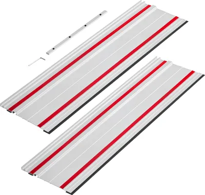 Produktbild von SucceBuy Führungsschiene für Handkreissägen, bestehend aus zwei 700-mm-Aluminium-Schienen und einem Verbindungsstück, kompatibel mit verschiedenen Tauchsägen, ideal für Holzarbeiten