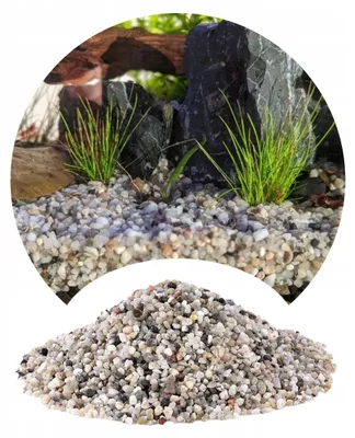 Image de Gravier d'aquarium, quartz 2-4 mm, gris, 24 kg