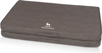 Produktbild von Faltbare Reisematte Orthopädisch Roanoke aus Laser gestepptem Kunstleder 140 x 120cm Braungrau