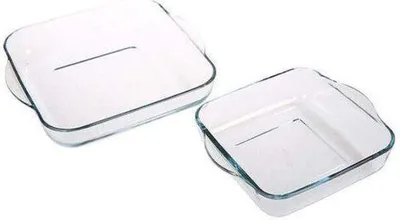 Produktbild von Quadratische Glasbackform, 2er-Set, 31,5x28x6cm, Glas