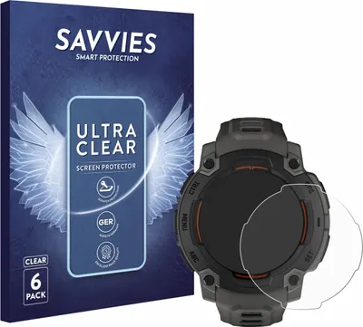 Produktbild von 6x Für Garmin Instinct E (45 mm) Schutzfolie Savvies Displayschutz Display Schutz Folie Klar Transparent