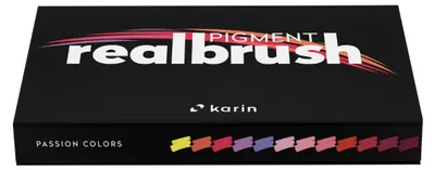 Immagine prodotto di Karin Realbrush Pigment Marker Set Passion Colours 12 pezzi per il disegno creativo