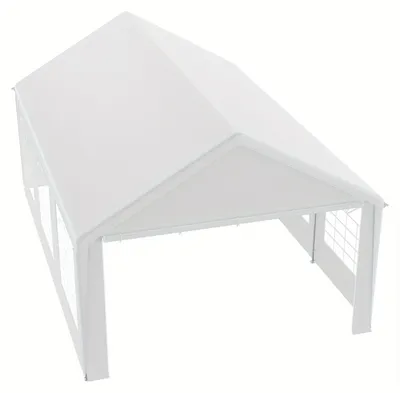 Image de Tente de réception – Tente – Tente de fête – Pavillon de jardin – Tente événementielle – 4x6 mètres – Toit en PE – Avec fenêtres