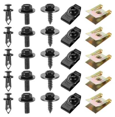 Image de Kit de 100 clips de fixation en métal de type U, pour carrosserie automobile