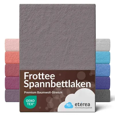 Produktbild von etérea Frottee Spannbettlaken 80% Baumwolle  20% Polyester 90x200 - 100x200 cm