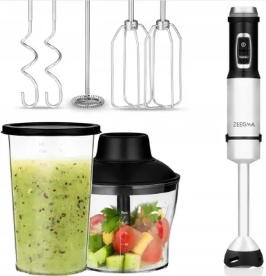 Produktbild von Stabmixer 1500W ZEEGMA Edelstahl Mixer Mixstab Pürierstab Quirl Rührhaken SET 7 in 1