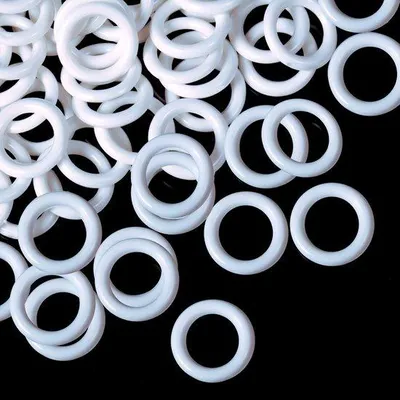 Productafbeelding van Kunststof vouwgordijnringen, 100 stuks, wit, 16 mm buitendiameter, 10 mm binnendiameter