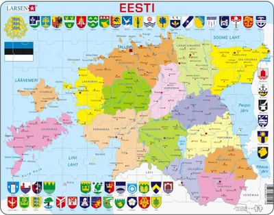 Produktbild von Larsen Puzzle - Estland Karte - Lernspielzeug - 70 Teile