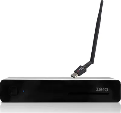 Produktbild von VU+ Plus Zero E2 Linux Full HD H265 Sat 1x DVB-S2 Receiver Schwarz + 300Mbit Wlan Stick mit 5dB Antenne
