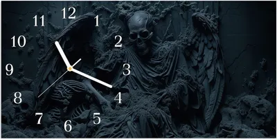 Produktbild von Wanduhr aus Glas mit Motiv Skeletthüter- 60 x 30 cm - inkl. Aufhängesystem