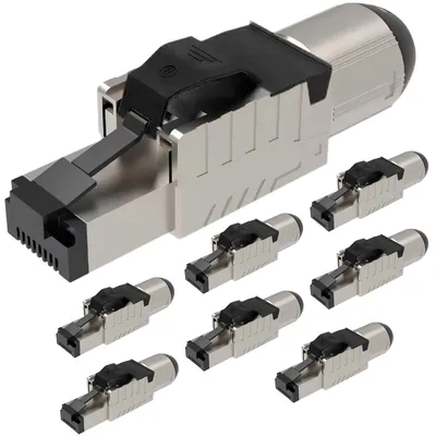 Produktbild von Netzwerkstecker Cat8 Cat8.1 RJ45 Stecker 8x Steckverbinder werkzeuglos geschirmt
