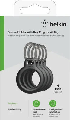 Obrázok produktu pre 1x4 Belkin Schlüsselanhänger für Apple AirTag, schwarz MSC001btBK
