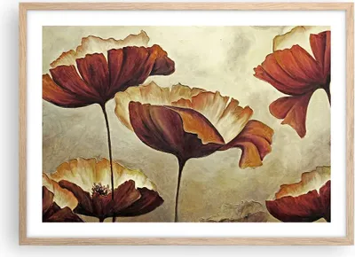 Produktbild von Gerahmtes Poster - Rahmen in heller Eiche - Mohn Blume Wiese - 70x50 cm - Wand Bild - Wanddeko - Wandbilder - Kunstposter - Wandposter - Bilderrahmen - Bilder - Kunstdruck - Wandbild - P2NAA70x50-3760