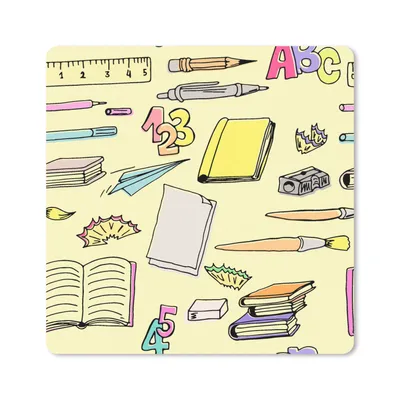 Produktbild von MuchoWow® Mauspad Mousepad Schule - Muster - Bleistift 30x30 cm - Mousepads - Maus Mat - Pad - Mausunterlage - Gaming