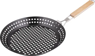 Produktbild von LAMART LT5032 Grilovací pánev, uhlíková ocel, dřevo, černá, Ø 30 cm