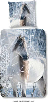 Produktbild von Good Morning Kinder Bettwäsche mit Pferd - 135x200 cm - Flanell/ Biber