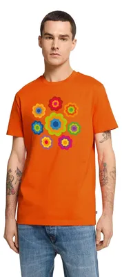 Produktbild von Spreadshirt 70er Jahre Hippie Flower Power Kostüm Blumen Fasching Männer Premium T-Shirt, XS, Orange