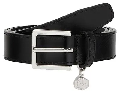 Productafbeelding van KARL LAGERFELD Jeans, dames, logo-bedelriem, zwart, maat 65