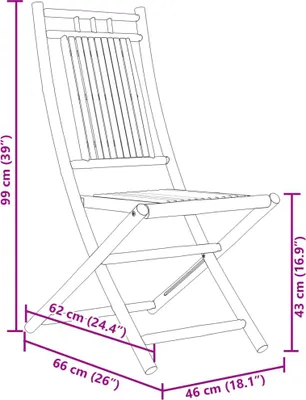 Productafbeelding van vidaXL Klapstoelen, 2 stuks, 46 x 66 x 99 cm, bamboe