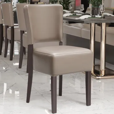 Produktbild von 2er-Set LUCA | Bistrostuhl | Taupe | Leder | Gastrostühle, Bistrostühle Gepolstert