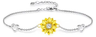 Produktbild von Armband aus 925er Sterlingsilber mit Herzanhänger und Zirkonia – 22 cm