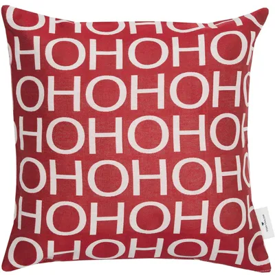 Image de TOM TAILOR Housse de coussin décoratif avec inscription 40x40cm HO HO HO Rouge 40 x 40 cm