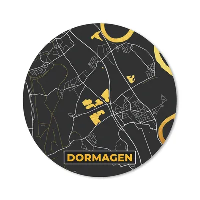 Produktbild von MuchoWow® Mauspad Mousepad Dormagen - Gold - Stadtplan - Deutschland - Karte 20x20 cm - Mousepads - Maus Mat - Pad - Mausunterlage - Schreibtischmatte