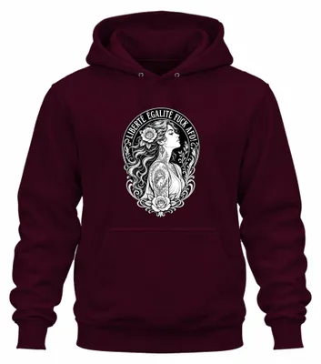 Imagen del producto de LIBERTAD, IGUALDAD, ¡MIERDA a la AFD! Sudadera con capucha, diseño "Rose Frau", sarcasmo, color burdeos, talla S