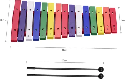 Produktbild von 15-Tasten-Xylophon, farbenfrohes Musik-Schlaginstrument, frühe Bildung für die Entwicklung des Musiksinns