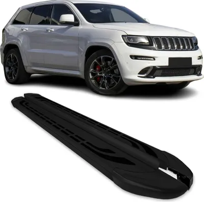 Image de 2011-2021 Jeep Grand Cherokee Marchepieds Latéraux Aluminium Noir 2Pcs