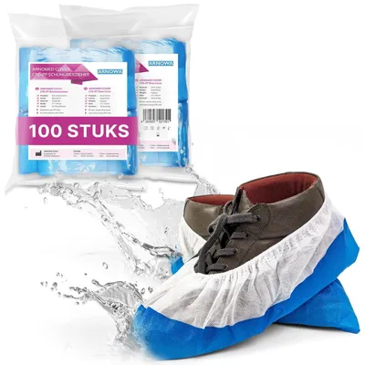 Imagen del producto de Protectores para zapatos desechables, 100 unidades, con suela azul