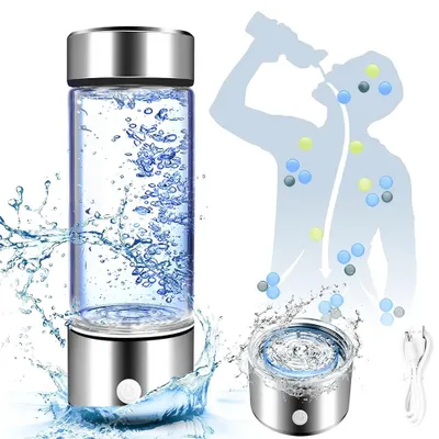 Image de Générateur d'eau hydrogène 420ml Bouteille d'eau, Technologie PEM Générateur d'hydrogène riche en hydrogène, USB Rechargeable Bouteille d'eau hydrogène
