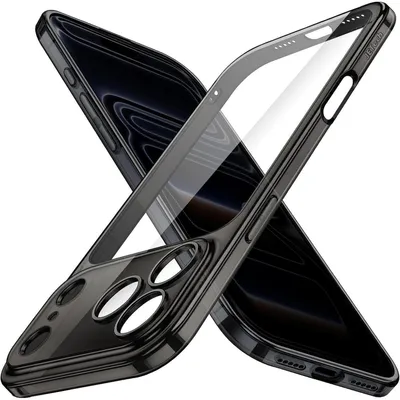 Zdjęcie produktu dla Etui ochronne do iPhone 17 Pro o przekątnej 6,3 cala, przezroczyste, czarne
