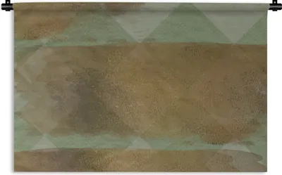 Produktbild von MuchoWow® Wandteppich Wandbehang Muster - Streifen - Gold - Grün 120x80 cm Tapisserie Dekoration Wandtuch - Wanddekorationen - Wandtücher